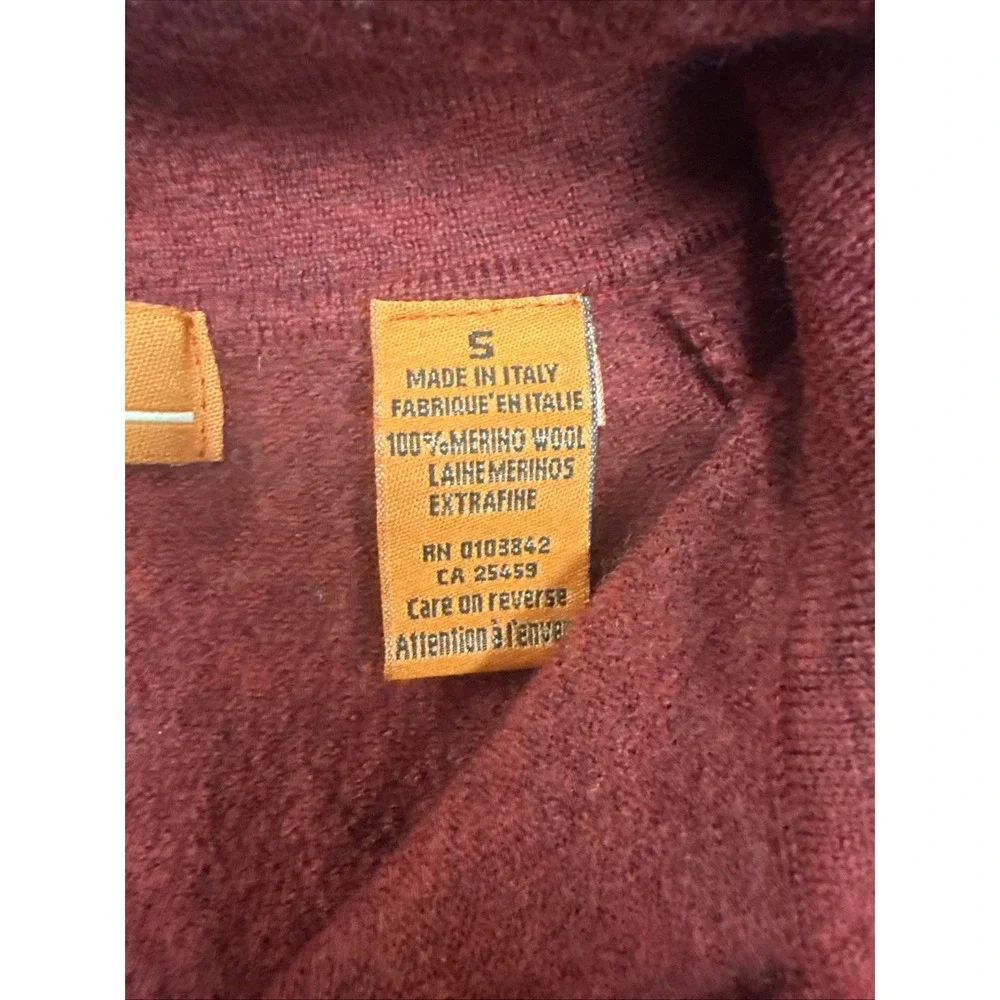 Sette Ponti Men's Small Red Made in Italy 100% Merino‎ Wool Sweater